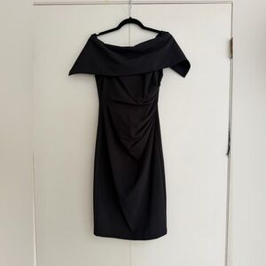 Vince Camuto Elegant Off-Shoulder Black Cocktail Dress